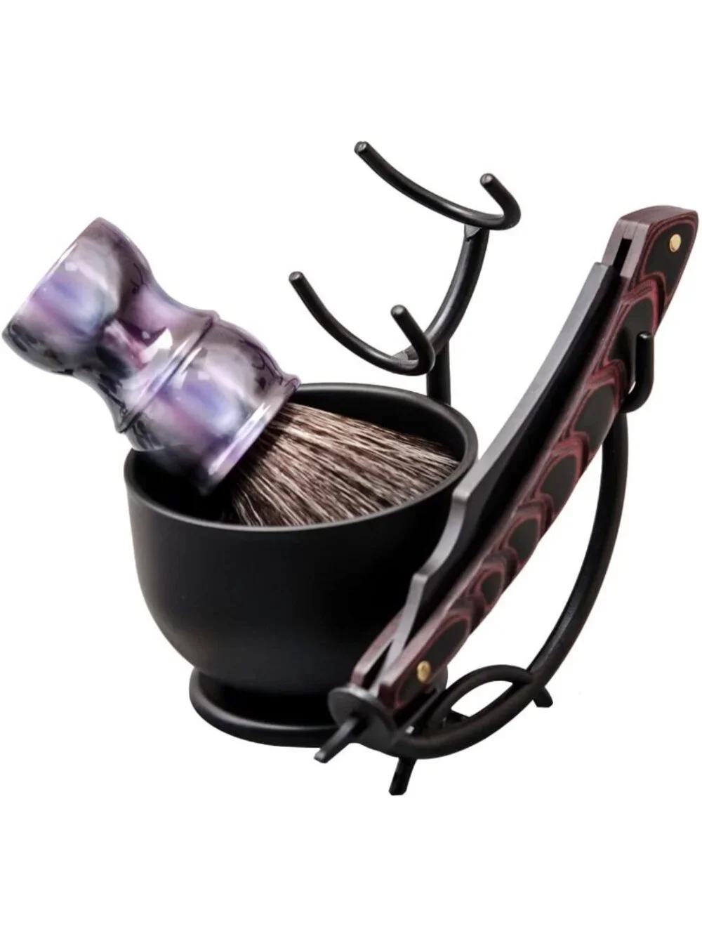 Ultimate Shaving Kit for Men - Straight Razor, Leather Strop, Brush & Soap Set